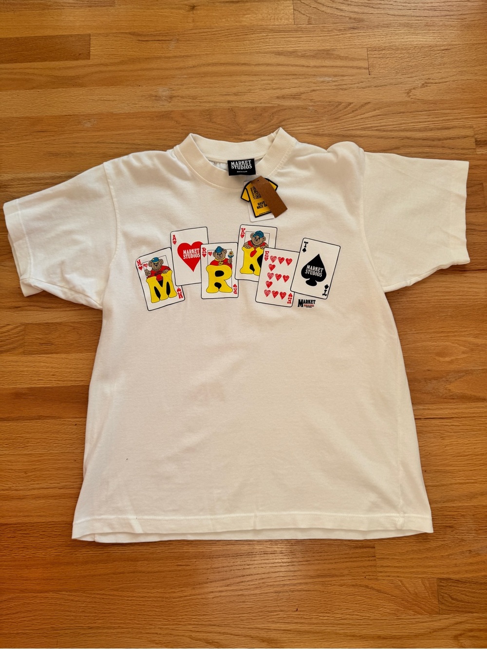 Market Studios Royal Flush Graphic Print Logo Knit Crew Neck T-Shirt